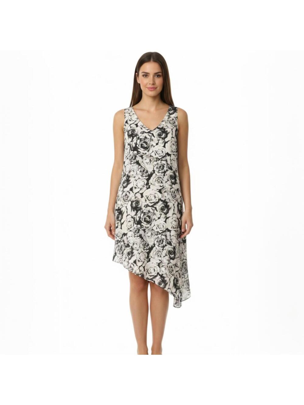 Haute Hippie NWT Size S Black White 100% Silk Draped Sleeveless Cocktail Dress